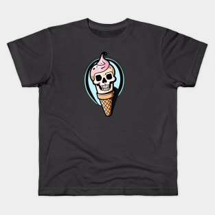 Skeleton skull I scream ice cream Kids T-Shirt